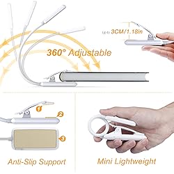 Gritin 9 LED Rechargeable Book Light for Reading in