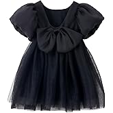 Toddler Girls Tutu Dress Puff Sleeve Backless Twirly Flared Birthday Party Princess Flower Girl Dresses