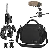Adjustable Clamp Mount &amp; Carry Bag Compatible with Ozonics HR230 HR300 HR500 HR600 - Padded Storage Case &amp; 360&deg; Holder - Essential Tree Stand Accessories &amp; Hunting Blind Accessories 2-in-1 Bundle