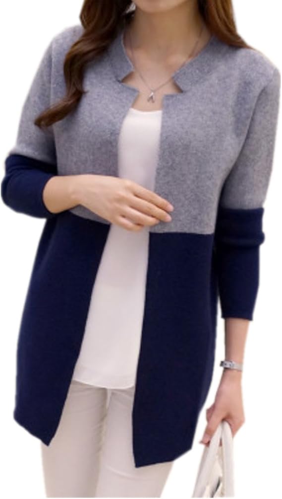 Amazon Yogly レディース ビジネス ゆったり 薄い 暖かいカーディガン スーツネック コート ニット カーデ 秋 冬 レディース ニットカーディガン レディース カーディガンニットトップス オールシーズン ニットカーディガン中長 防寒カーディガン カーディガンニット
