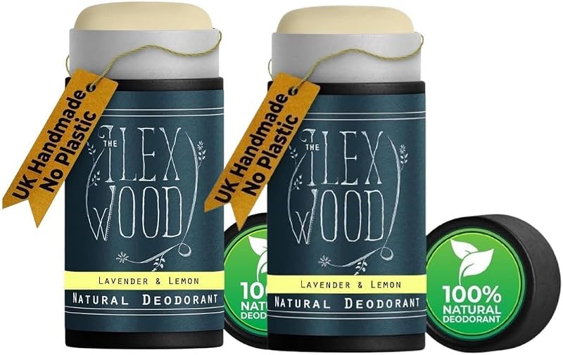 The Ilex Wood Natural Deodorant Stick 2 x 70ml Lavender Lemon UK Handmade