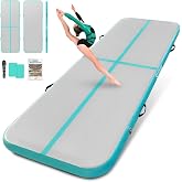 SUDOO Gymnastics Air Mat 10ft/13ft/16ft Inflatable Air Tumble Track Mat 4" Thick Tumbling Mat With Pump or No Pump for Training Tumble Yoga Cheerleading Parkour Beach Water Activities Home Use