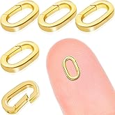 5PCS Oval Clasp Carabiner Necklace Connector Stainless Steel Spring Clasps Bracelet Closures Keychain Lock Clasps Necklaces Clips Key Rings Bracelets Shortener for Jewelry Finding DIY Making Kit (A5)