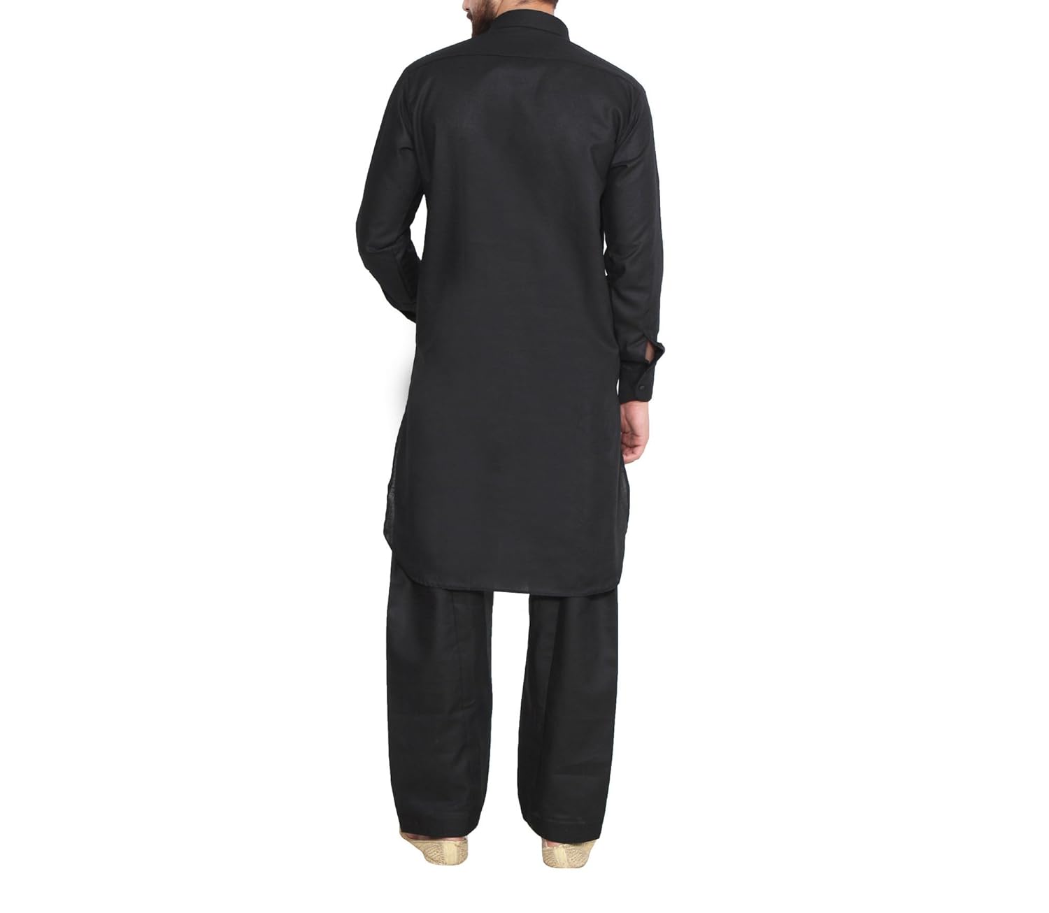 sojanya (since 1958) men's black cotton linen pathani kurta salwar