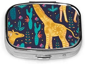 Pequeña caja de pastillas jirafa de dibujos animados plana linda caja