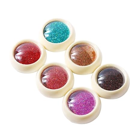 Qiuday Lot De 6 Pots De Poudre Brillante Pour Décoration D