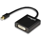 gofanco Mini DisplayPort to DVI Adapter (mDPDVI) | Black Thunderbolt Compatible Male to Female - for MacBook, Microsoft Surface Pro, Google Chromebook Pixel