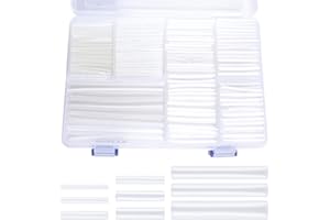 PPCLION 415 PCS 3:1 Clear Heat Shrink Tubing Assortment Kit Large Diameter 7 Size, 3/32" 1/8" 3/16" 1/4" 3/8" 1/2" 3/4" No Wrinkle Electrical Tube for Wires,Marine Grade with Adhesive Lined Waterproof