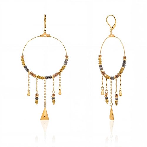 Montana West Wangler Dangle Earrings for Women Boho Tassel Hoop Earrings Fashion Dainty Jewelry WGE-1105G-GY