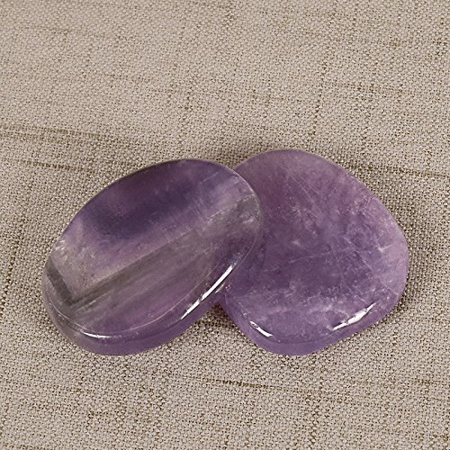 Natural Handmade Big Size Voilet Amethyst Massage Palm Stone 20-26 g Crystal