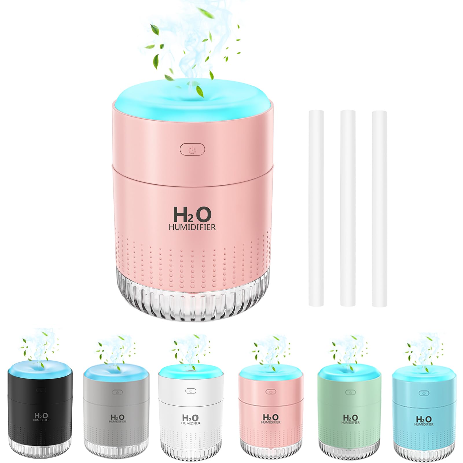 Photo 1 of Rechargeable Mini Cool Mist Humidifier With 7 Color Light, Small Personal Desktop for Baby Bedroom, Office, Nursery, Travel With Auto Shut-Off, Super Quiet (Pink)