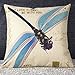 Crystal Emotion Dragonfly Good Luck Always BE You Blue Throw Pillow Indoor Cover Pillow Case for Home Sofa Car Office 18x18inch