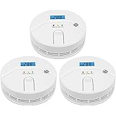 3 Packs, Smoke and CO Alarm,Smoke and Carbon Monoxide Detector,2 in 1,Smoke Detector Carbon Monoxide Detector Combo,85 db Alarm