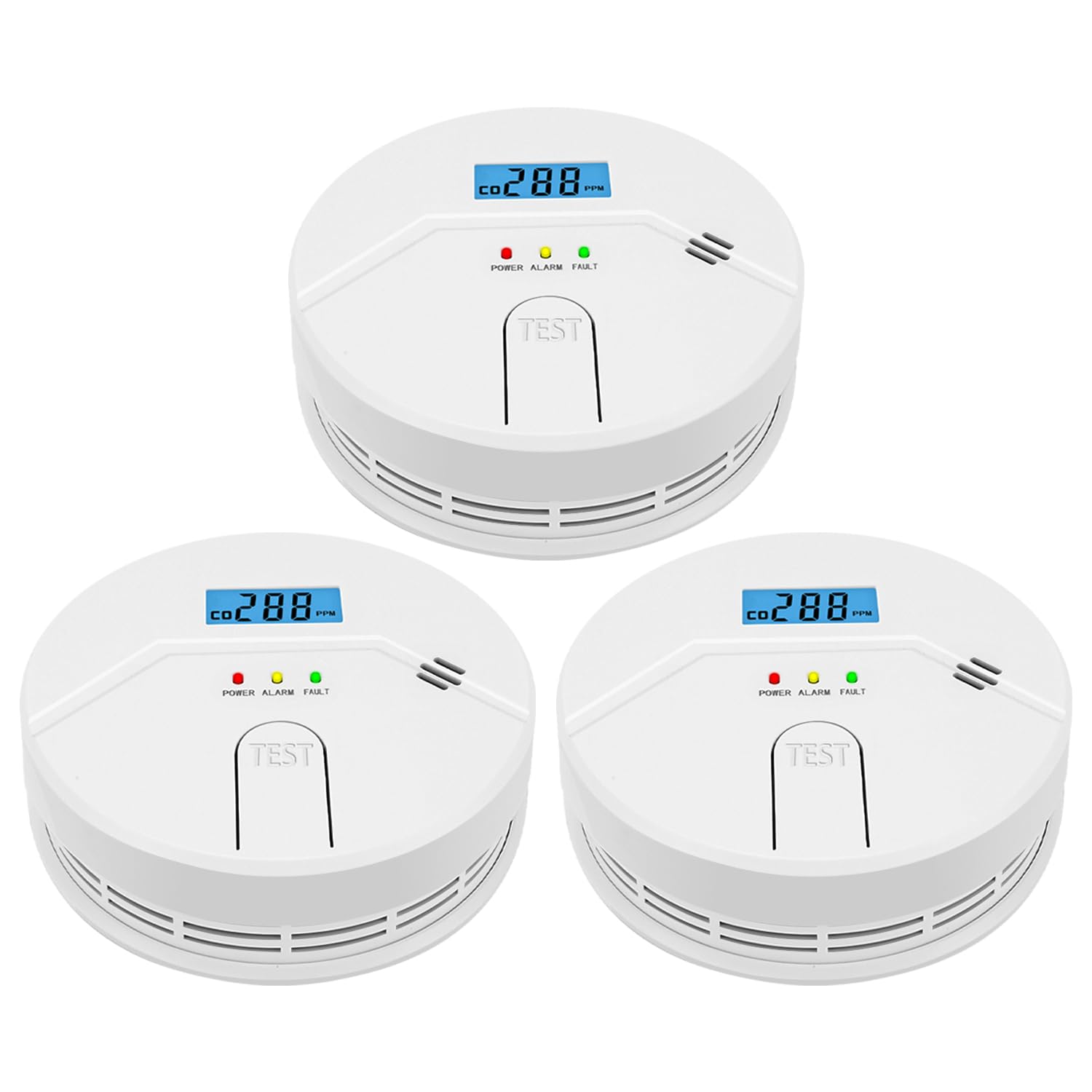 3 Packs, Smoke and CO Alarm,Smoke and Carbon
