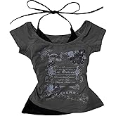 JOLILUNA Whimsy Twee Clothes Whimsigoth Graphic Guitar Top Y2k Grunge Streetwear Emo T Shirt