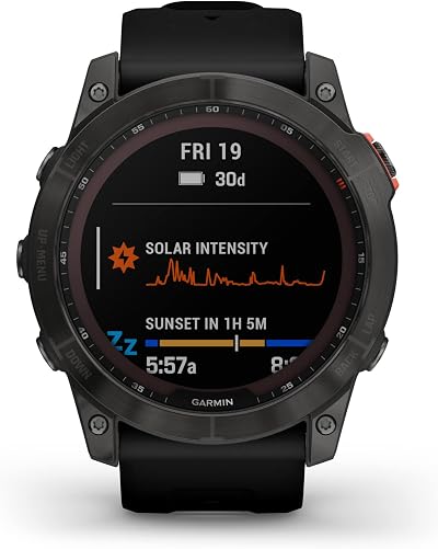 Garmin Fenix 7X Solar Smartwatch GPS Touchscreen Rugged Outdoor Slate Gray Black