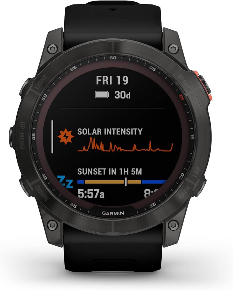 Garmin Fenix 7X Solar Smartwatch GPS Touchscreen Rugged Outdoor Slate Gray Black
