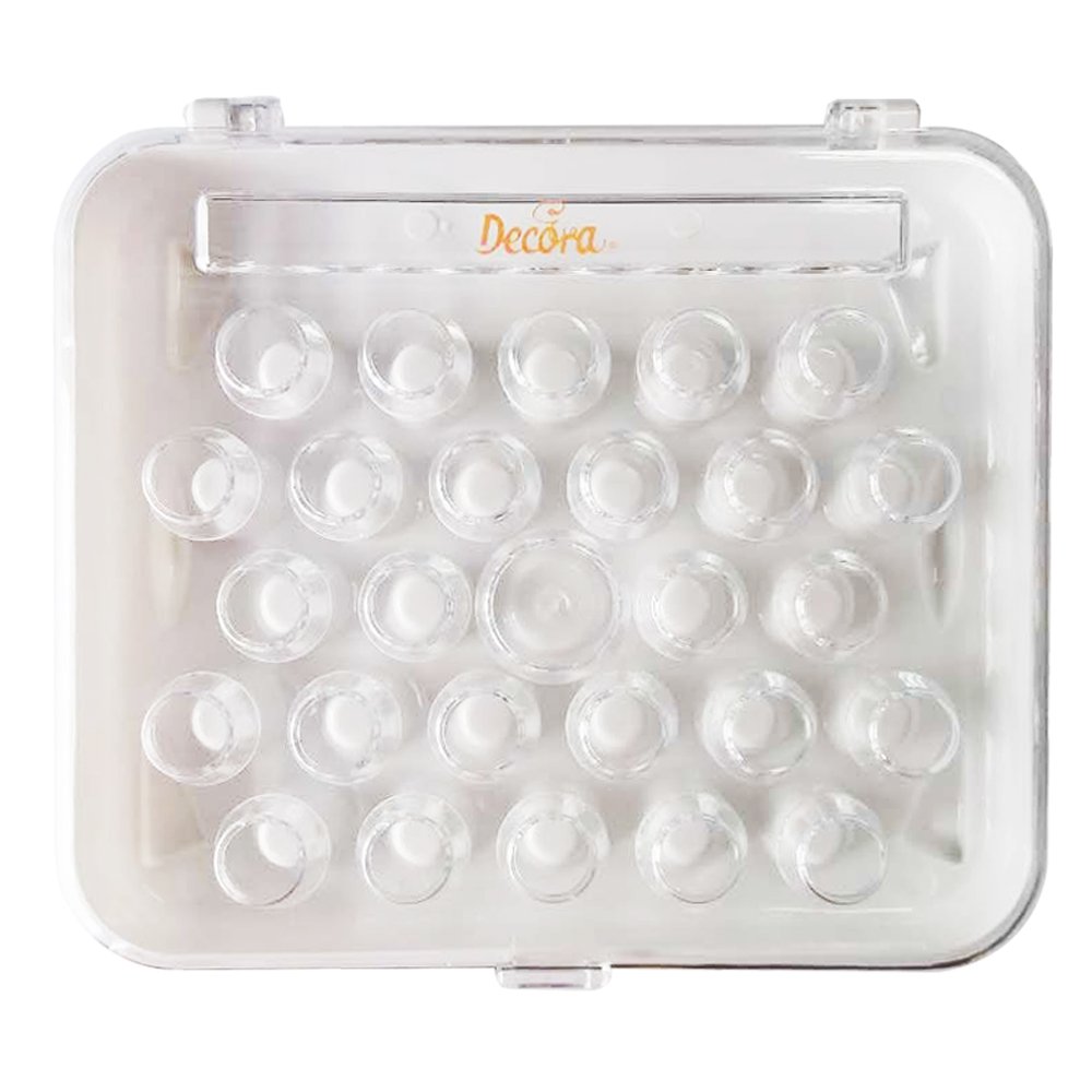 DECORA 26 Nozzles and 2 Coupler Plastic Organizer Box 175X150X25 Mm, Stainless Steel, Silver, 17 x 15 x 2.5 cm