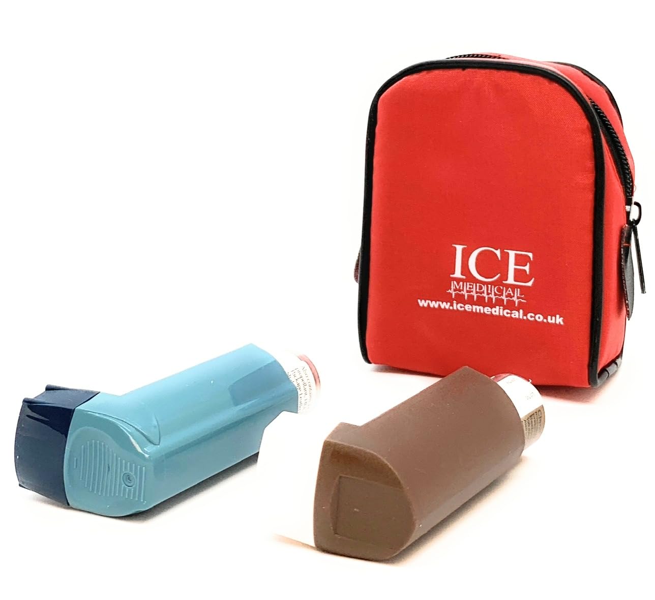 ICE Medical Asthma Inhaler Medication Bag - Small (Red)