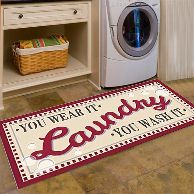 USTIDE Laundry Room Novelty Vintage Inspired Non Skid Laundry Room