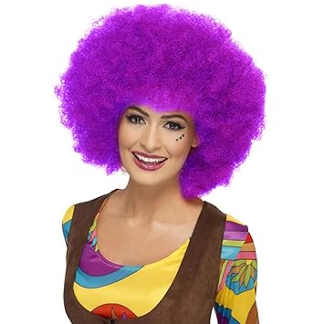 Amazon Com Short Afro Puffy Synthetic Purple Hair Wigs Andromeda