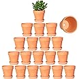 Kosrtuny 3 Inch Terracotta Pots with Saucer-20 Pack Succulent Cactus Plant Pots with Drainage Hole, Great for Plants Garden Windowsill Indoor & Outdoor Wedding Favors Gifts