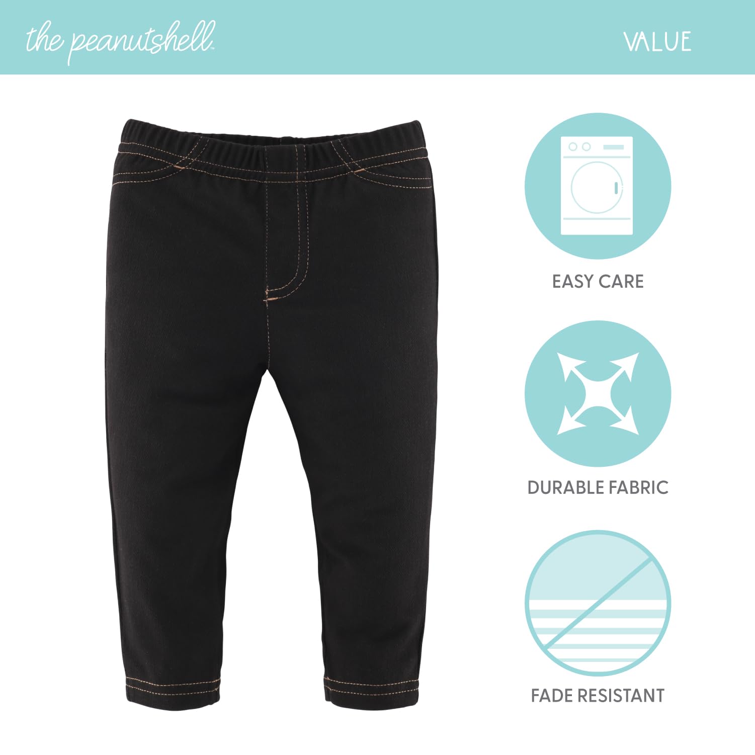 The Peanutshell Baby Boys or Girls Jeggings Set - Soft Stretchy Pants Boy & Girl Leggings, Infant and Toddler Clothes - Denim