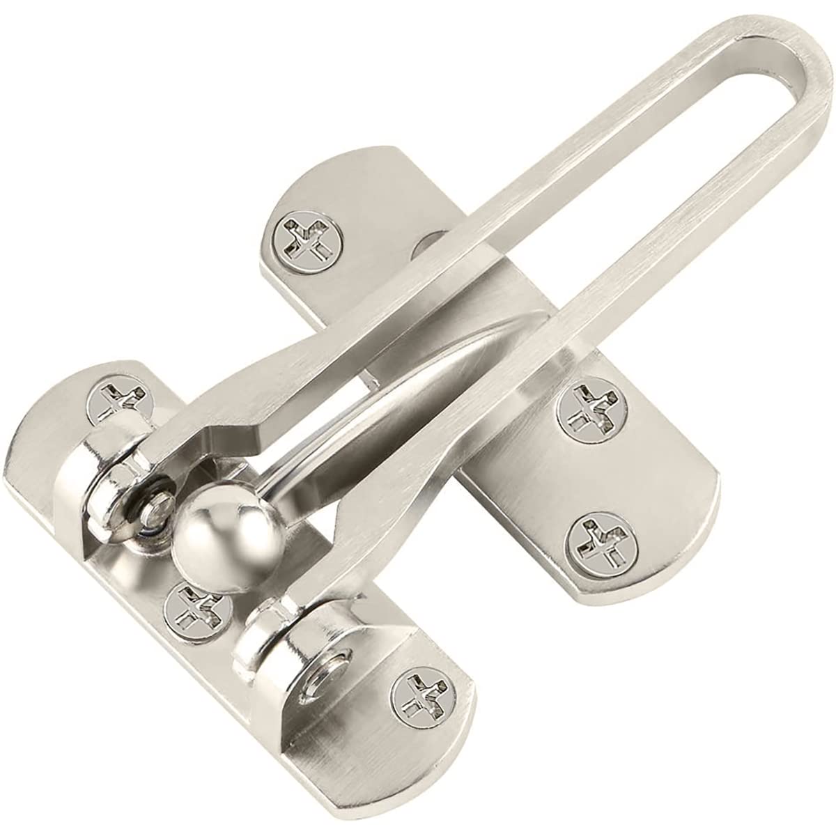 Litensh Door Chain Lock for Front Door, Swing Bar Door Guard Lock, Security Door Chain Latch for Home Apartment Hotel Dormitory (Silver)