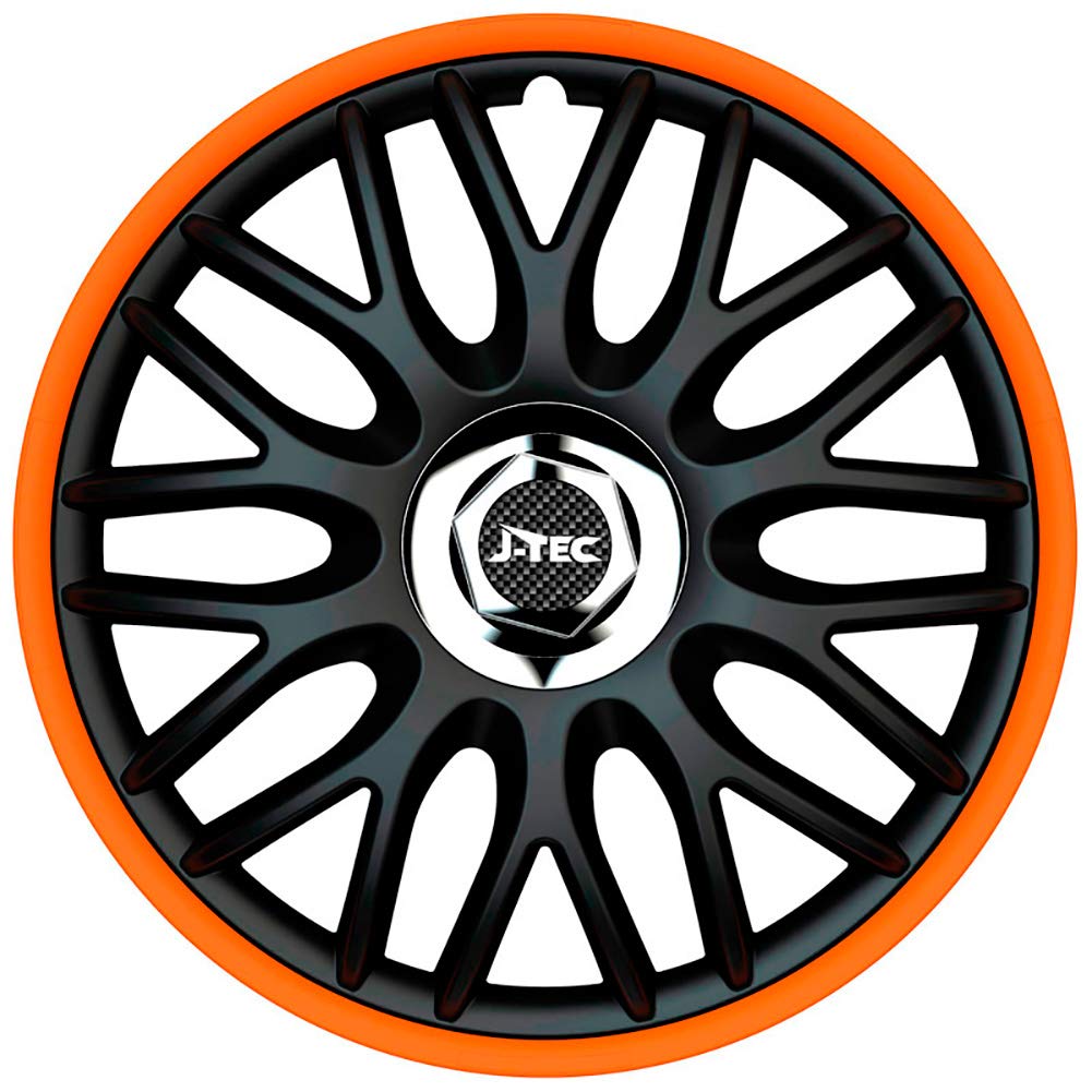 J-Tec Set of 4 wheel covers Orden R 15-inch black/orange + chrome ring