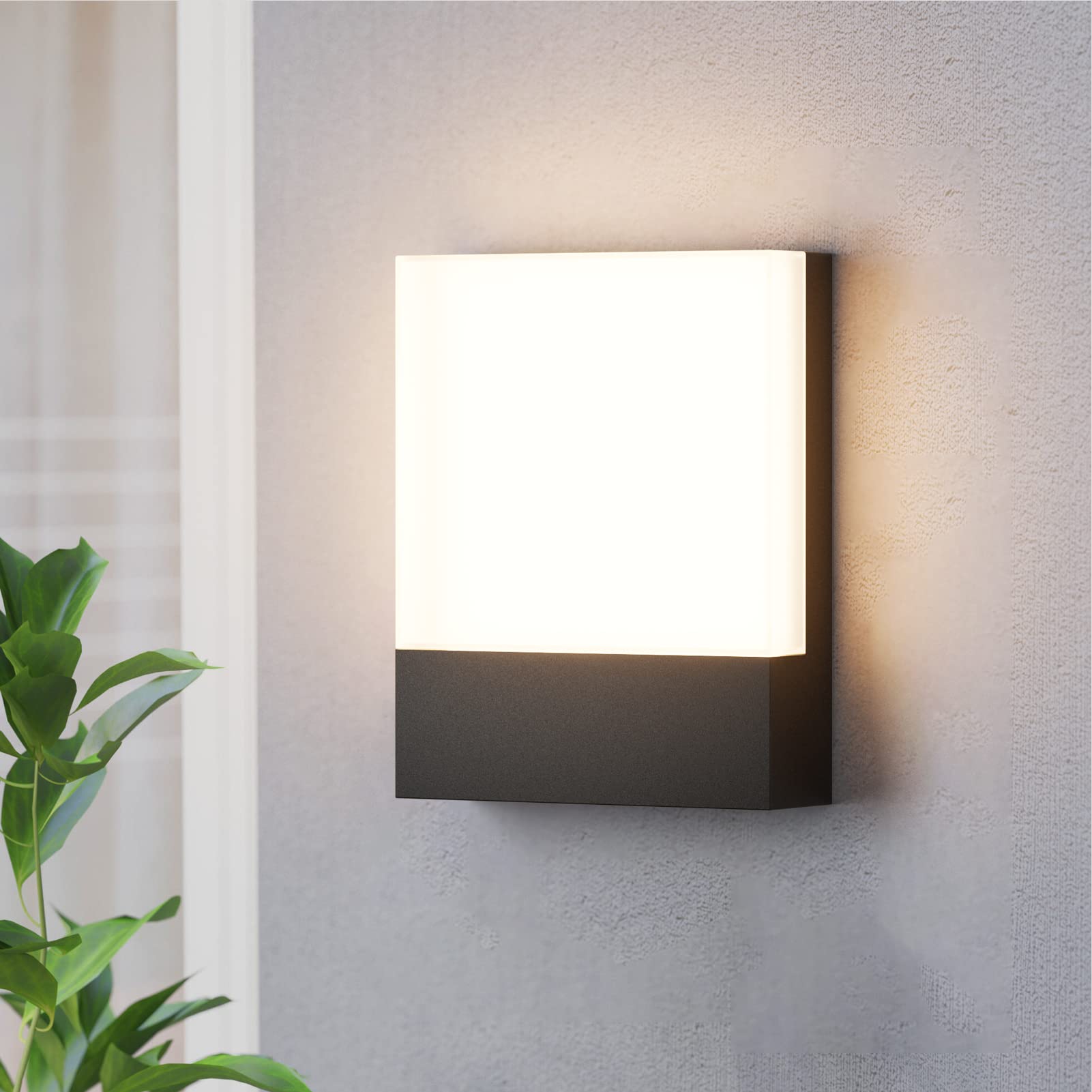 Photo 1 of Aoceley Modern Outdoor LED Wall Light,24W 3000K Wall Porch&Patio Light,IP65 LED Exterior Wall Lights Fixtures,Low Profile Wall Sconce for House Yard Garage Walkway Garden(Black,1-Pack).