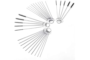 PETUTU Carb Carburetor Cleaner Cleaning Brushes Kit, Small Wire Brush - 20 Needles + 10 Brushes