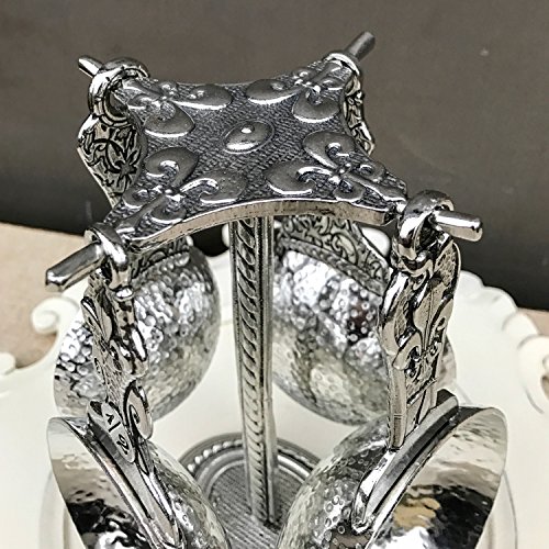 Crosby & Taylor Fleur de Lys Pewter Measuring Cups with Display Post