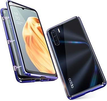 Funda Para Oppo A91 Magnetica Adsorption Carcasa 360 Grados Frente Y Parte Posterior Cuerpo Completo Transparente Vidrio Templado Proteccion Metal Choque Cover Case Amazon Es Electronica