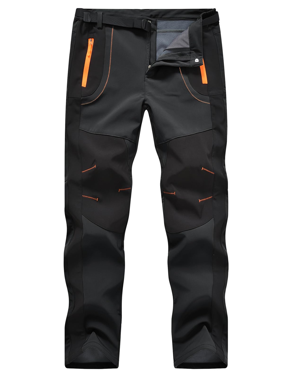 TBMPOY Men's Snow Ski Hiking Pants Waterproof Winter Fleece Lined Pants ...