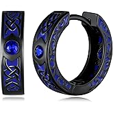 Mens Hoop Earrings 925 Sterling Silver Hoop Earrings Men Viking Jewelry Gifts for Men Women