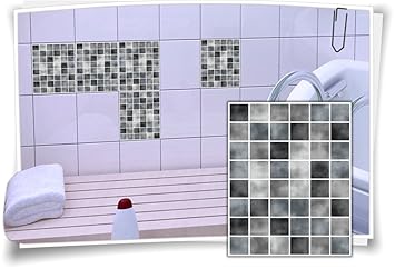 Muurversieringen Stickers Mosaik Bordure Grau Fliesenaufkleber Fliesenbild Fliesen Sticker Fliesenimitat Huis Monokl Online