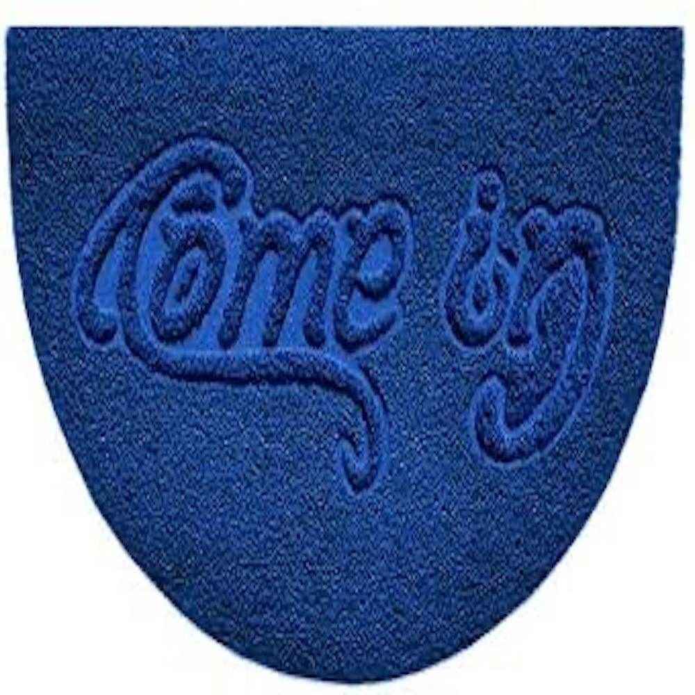 Nicoman Embossed Halfmoon Half Circle Door Mat Dirt-Trapper Jet-Washable Doormat 70x44cm (Blue, COME-IN) - Use on Carpet ONLY
