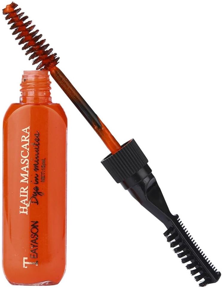 bonjouree Coloured Hair Mascara Hair Dye Non-Toxic Temporary Hair Dye Colour Cream # Orange