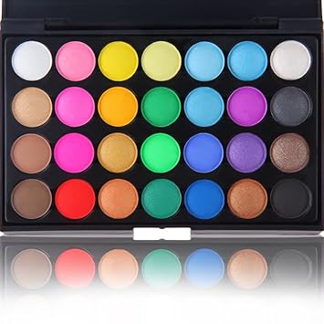 Start Makers Shimmer Glitter Eyeshadow Palette Makeup Contour Tray - Set of 28 Colour
