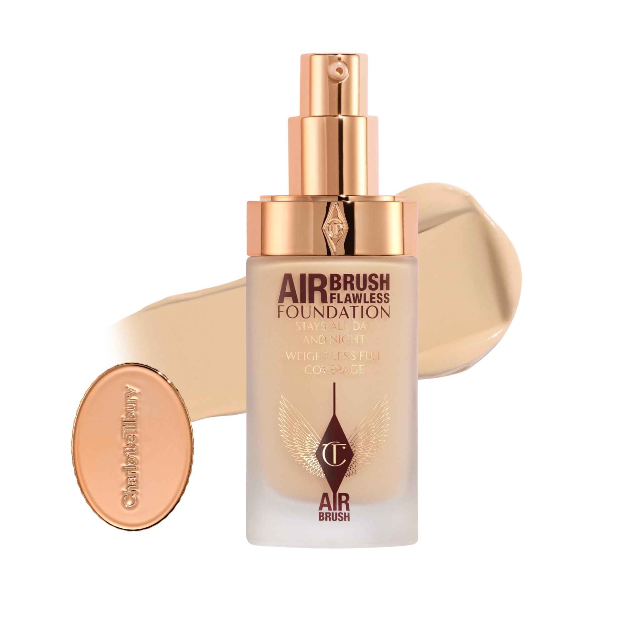 Photo 1 of Charlotte Tilbury Airbrush Flawless Matte Foundation - Full Coverage Liquid Makeup with a Natural-Matte Finish - Smoothes & Blurs Pores - Waterproof & Transfer Resistant - 4 Neutral