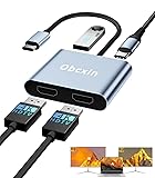 Obcxin USB C to Dual HDMI Adapter, 4K@60Hz Type C