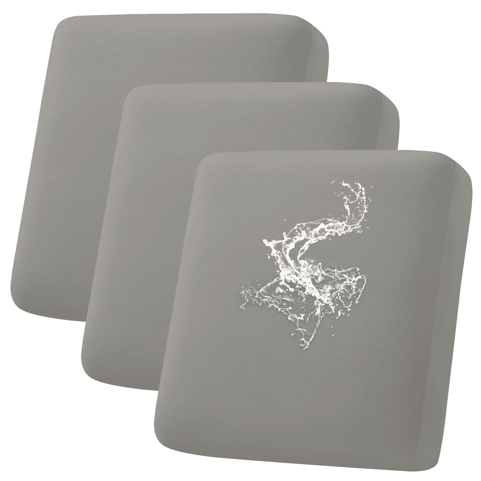 Photo 1 of hyha Waterproof Couch Cushion Covers, Stretch Sofa Couch Seat Slipcover for Dog Washable, Non-Slip Waterproof Outdoor Cushion Covers for Patio Furniture Replacement (3 Pieces, Khaki)