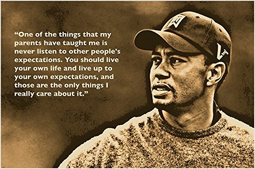 GOLF GREAT TIGER WOODS photo quote poster INSPIRATIONAL unique 24X36 hot NEW