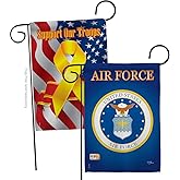Air Force Garden Flag - Pack Armed Forces USAF United State American Military Veteran Retire Official Support Our Troops - House Decoration Banner Small Yard Gift Double-Sided Imported 13 X 18.5