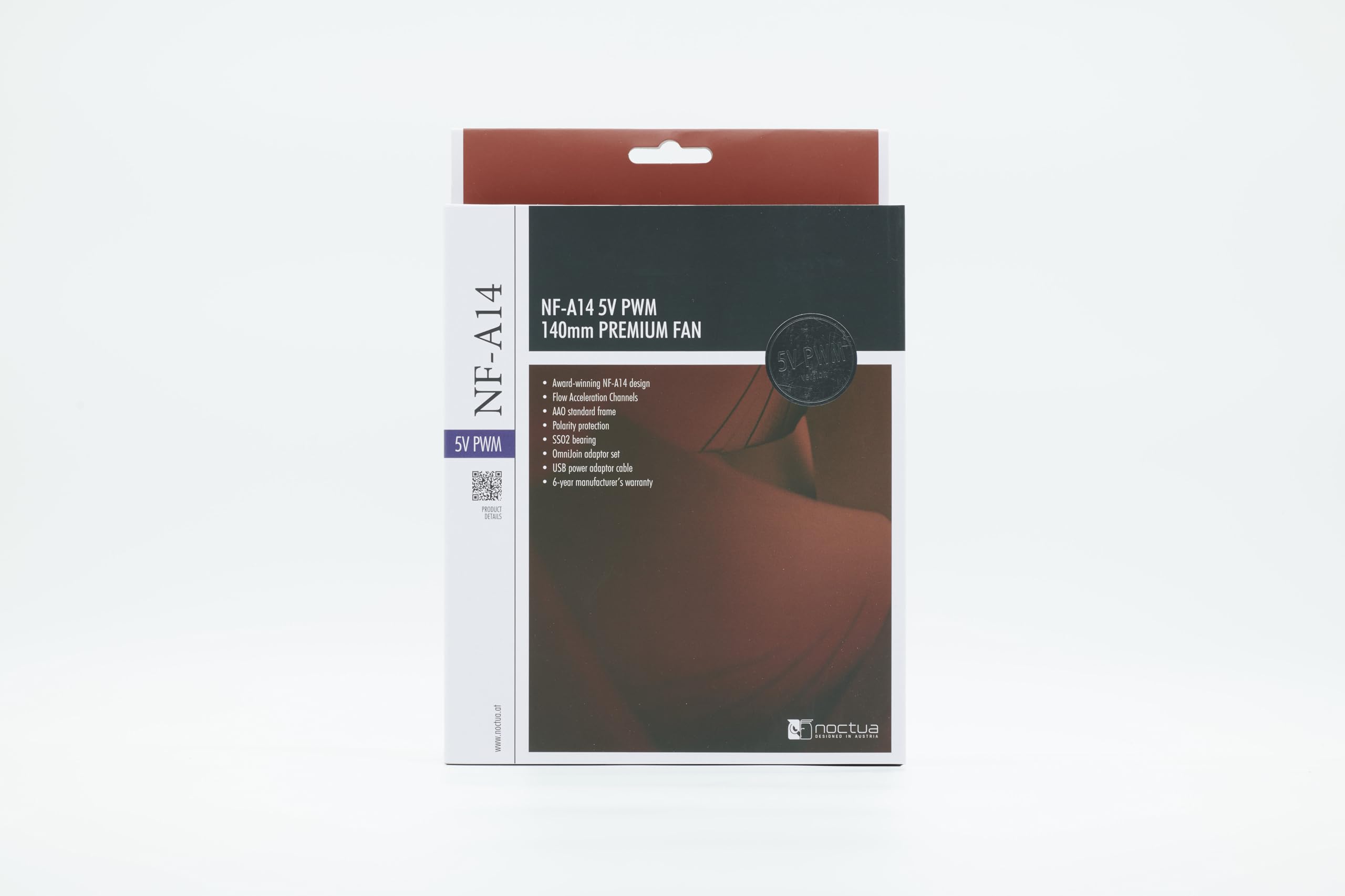 Noctua NF-A14 5V PWM, Premium Quiet Fan with USB Power Adaptor Cable, 4-Pin, 5V Version (140mm, Brown)