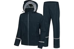 SWISSWELL Kids Rain Gear Waterproof Raincoat and Pants Boys Girls Rain Suit Lightweight for Camping Biking Outdoor