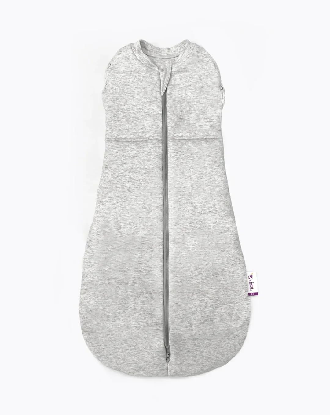 Sweet Dreamers, Baby Sleep Bag and Swaddle for Newborns | 0-3 months, 2.5 TOG | Soft Organic Cotton Fabric Baby Sleeping Bag | Grey — image 1