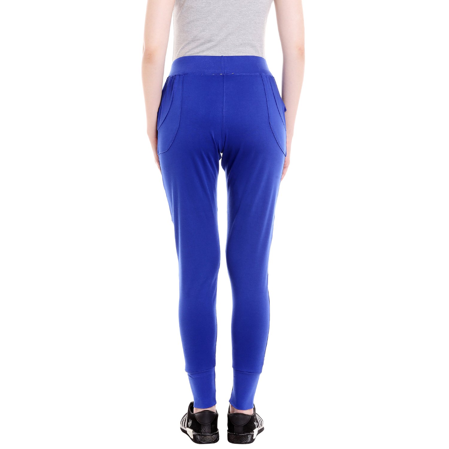 campus sutra solid women's royal blue trackpant