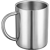 Bidponds 13.5oz / 400ml Double Walled Coffee Mug, Stainless Steel Tea Cups, Travel Camping Mugs