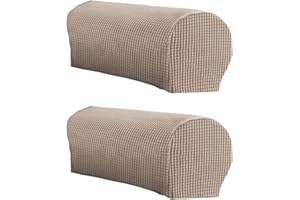 LINGXIYA Soft Stretch Plush Armrest Covers, Stretch Armrest Covers for Chairs/Sofas, Couch Arm Covers, Furniture Protector Armchair Slipcovers for Recliner, Set of 2